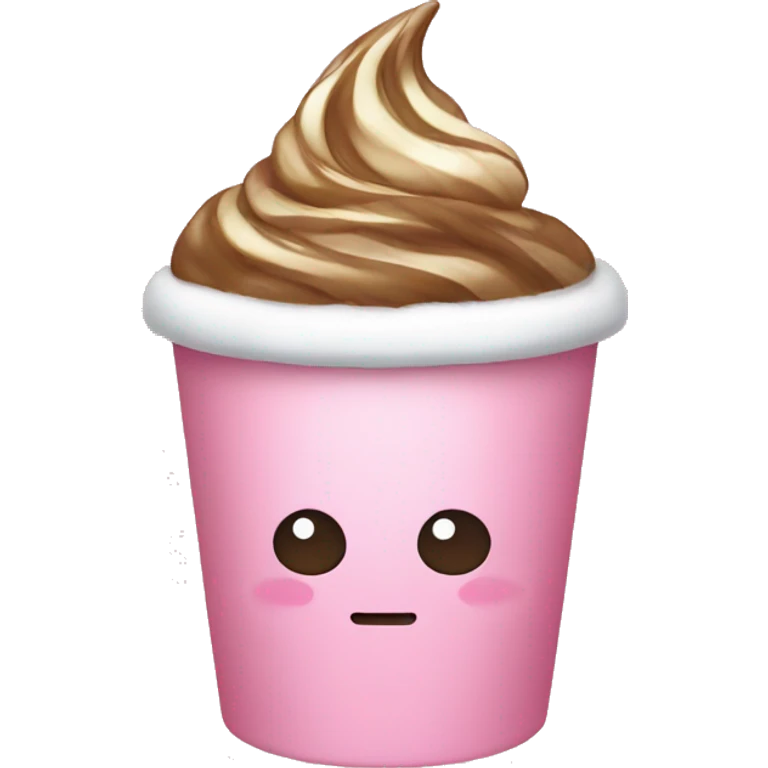 Pink christmas cup with kakao emoji