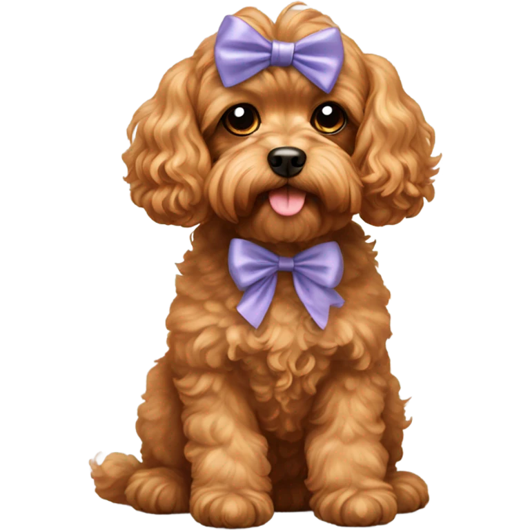 Cavoodle with a bow on its head  emoji