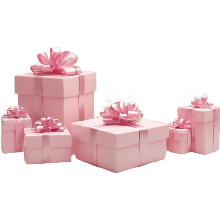 Light pink Christmas gifts under a white Christmas tree  emoji