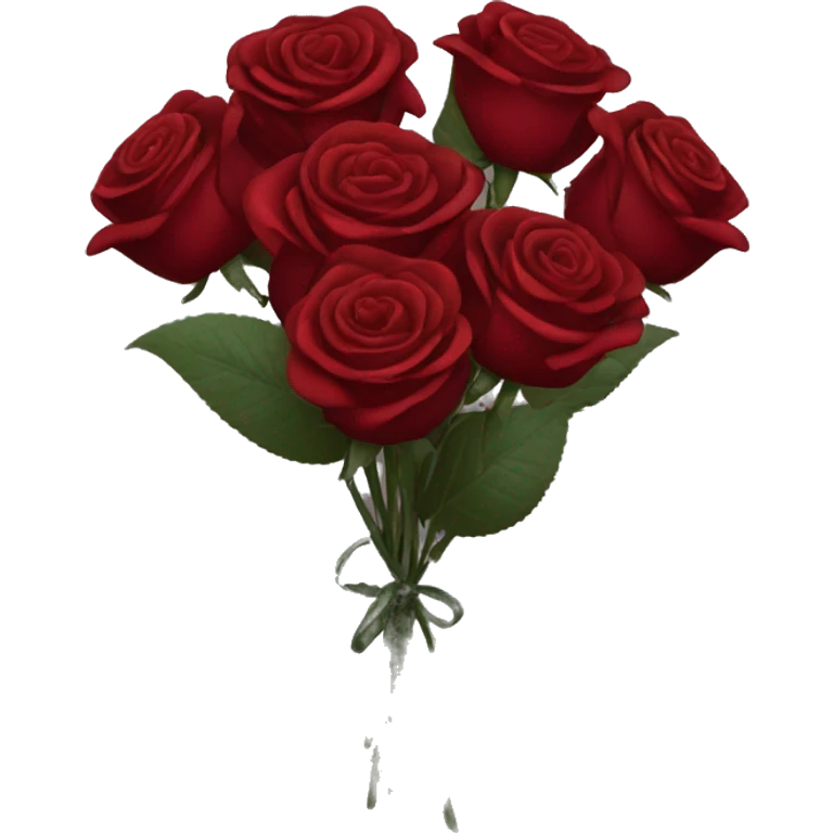 Bouquet of dark red roses emoji