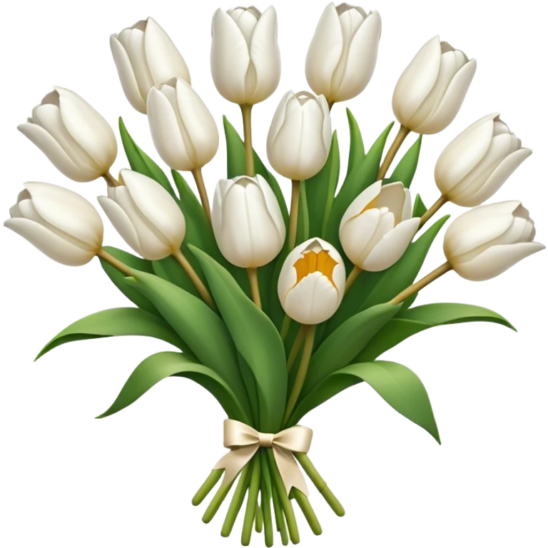 white tulip bouquet  emoji