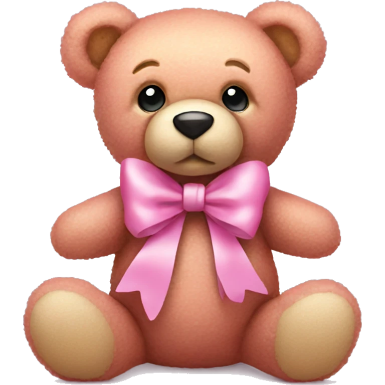 pink teddy bear with bow  emoji