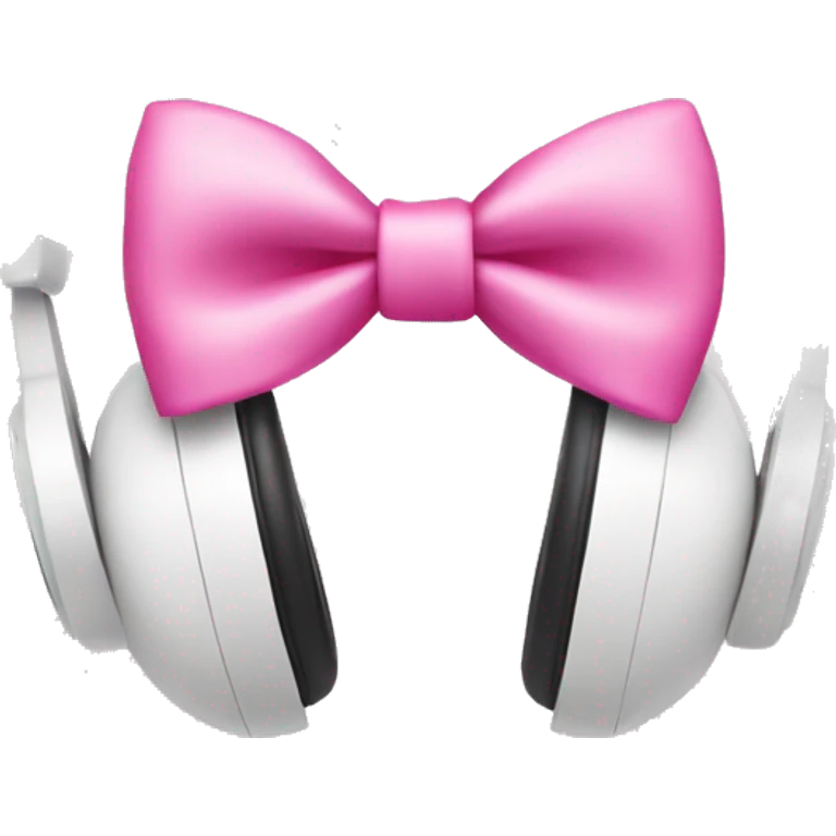 White headphones with pink bows emoji