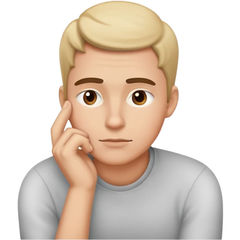 thoughtful person with hand on chin emoji