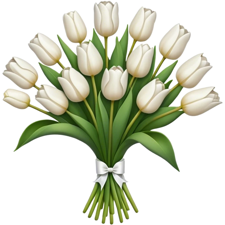 white tulip bouquet  emoji