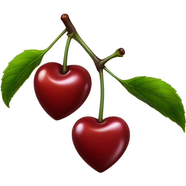 Heart shaped cherry emoji