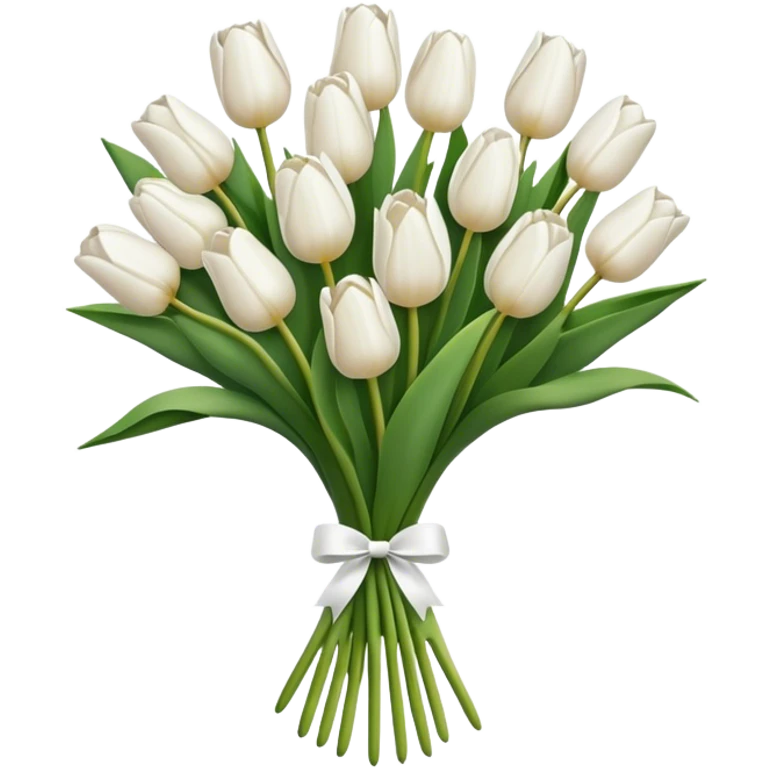 white tulip bouquet  emoji