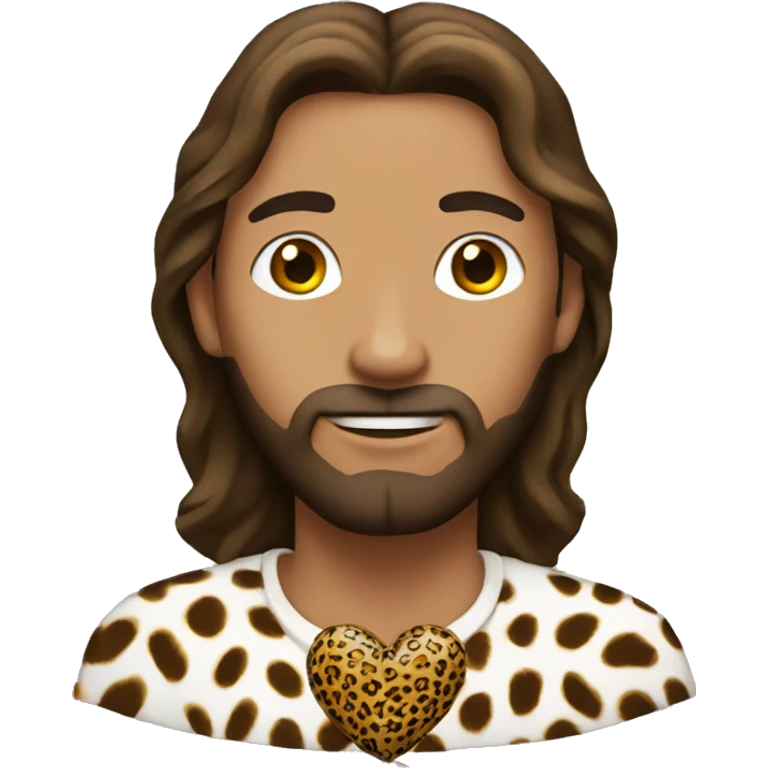 Jesus with cheetah print heart emoji