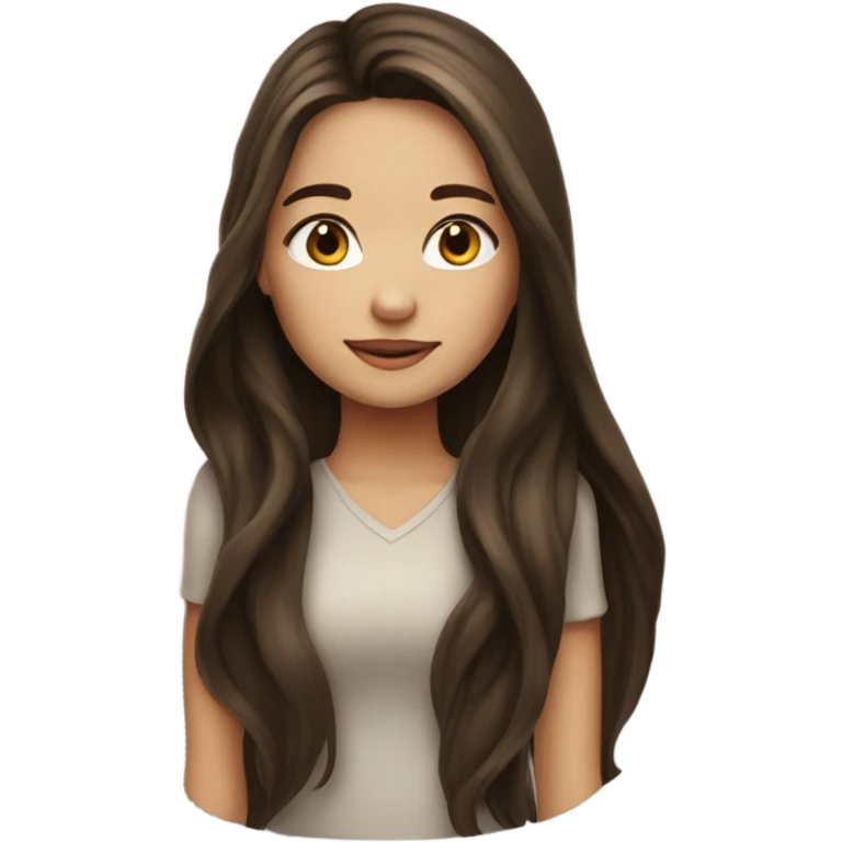 Beautiful girl, long hair, brunette emoji
