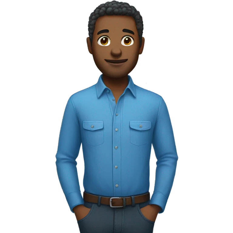 blue shirt solo portrait emoji