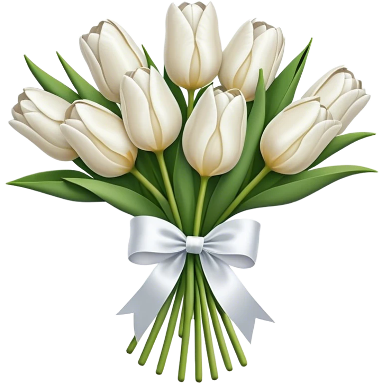 white tulip bouquet  emoji