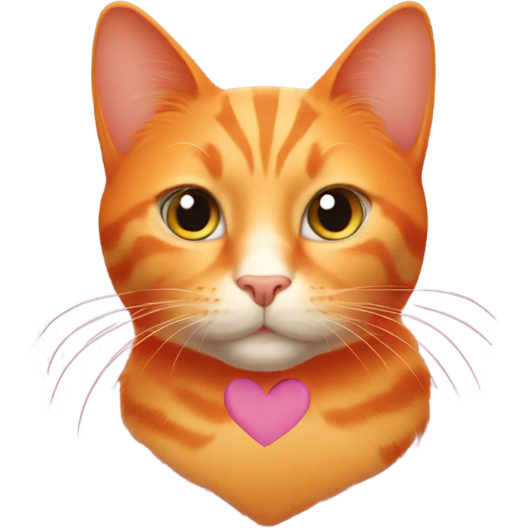 orange cat surrounded by hearts emoji