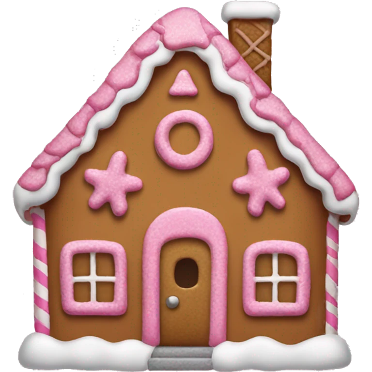 A pink gingerbread house emoji