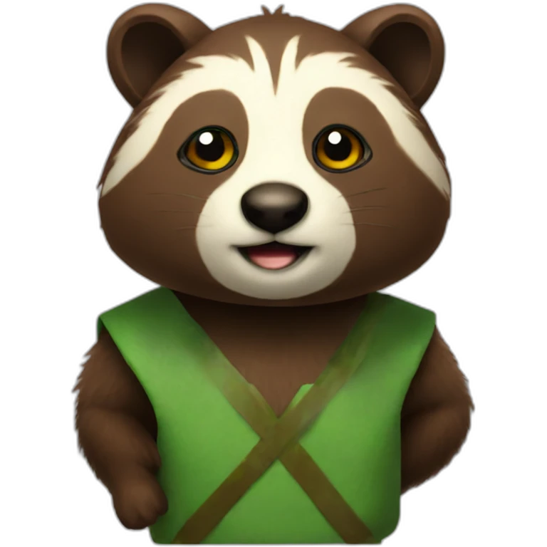 Tanuki-green-tick emoji