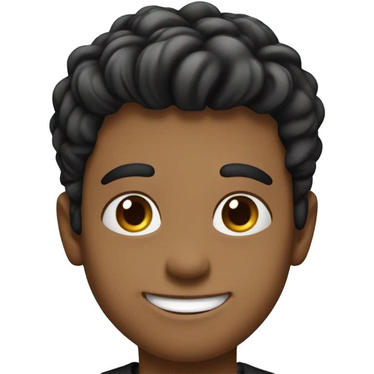Attractive smiling boy in black shirt emoji