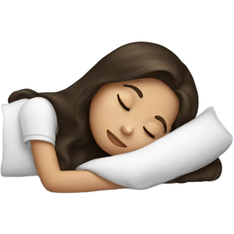 Brunette girl sleeping emoji