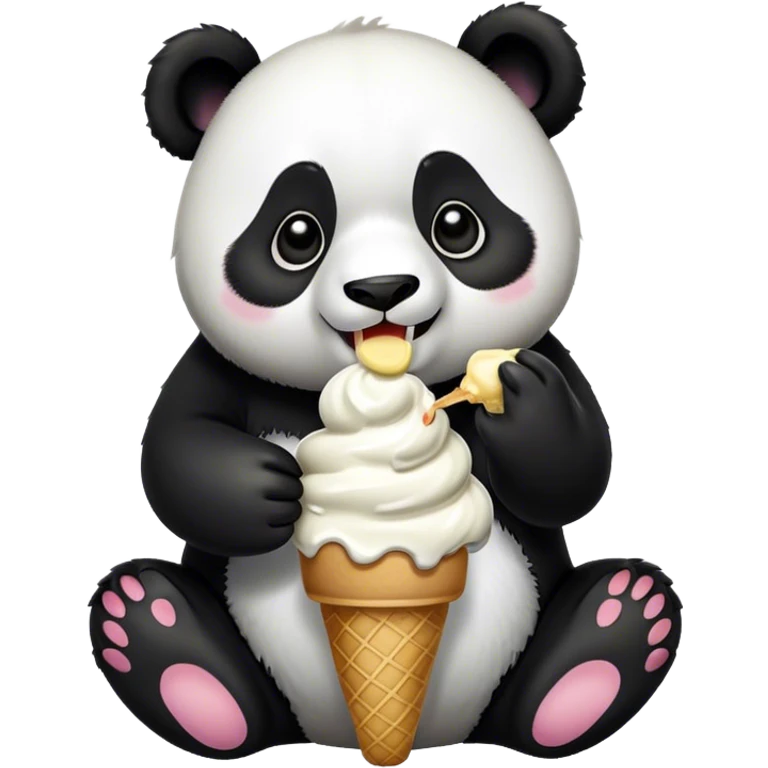 Panda eating ice cream emoji