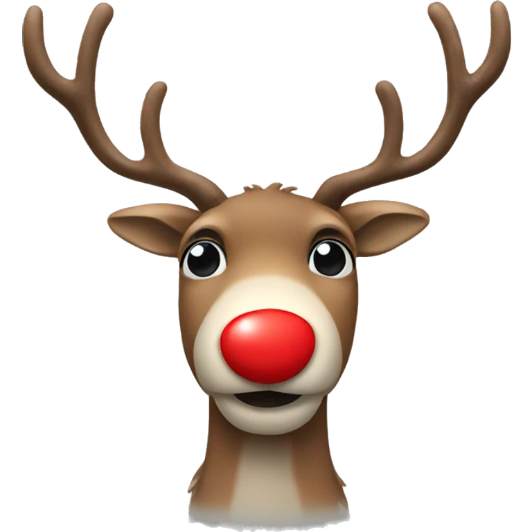 reindeer with a red nose emoji