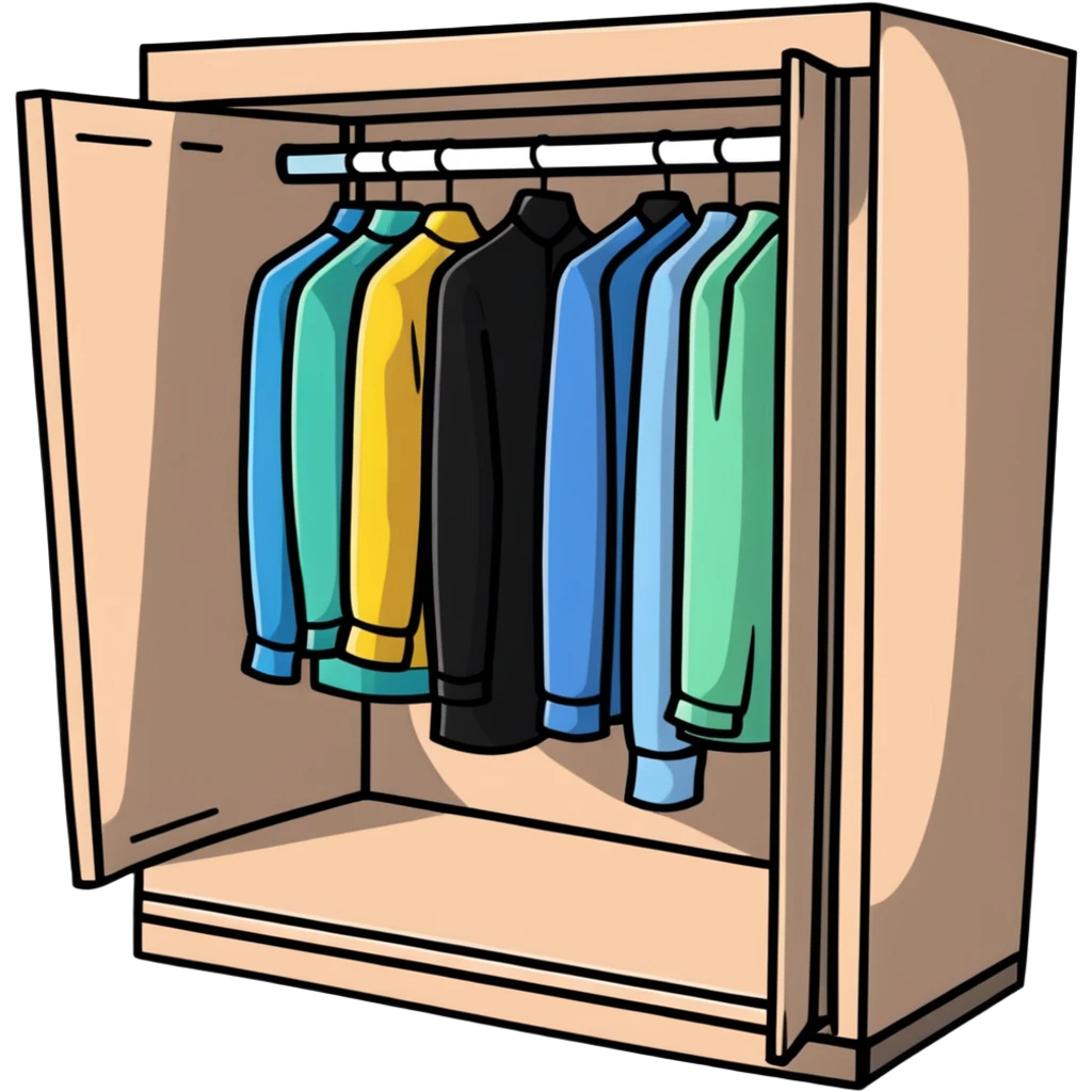 wardrobe closet with clothes emoji