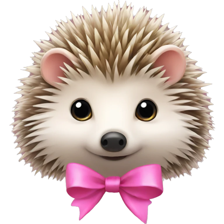 hedgehog with a pink bow emoji