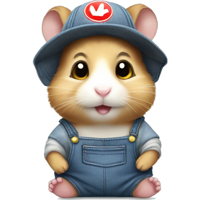 hamster in overalls and write in overalls "Nanxing" emoji