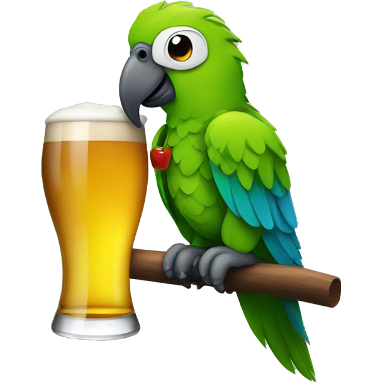 Parrot with a beer emoji