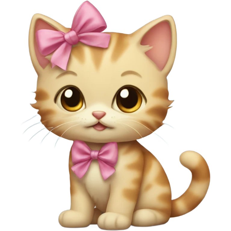 kitten with a bow on its head emoji