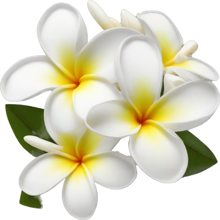 White and yellow frangipani flower emoji