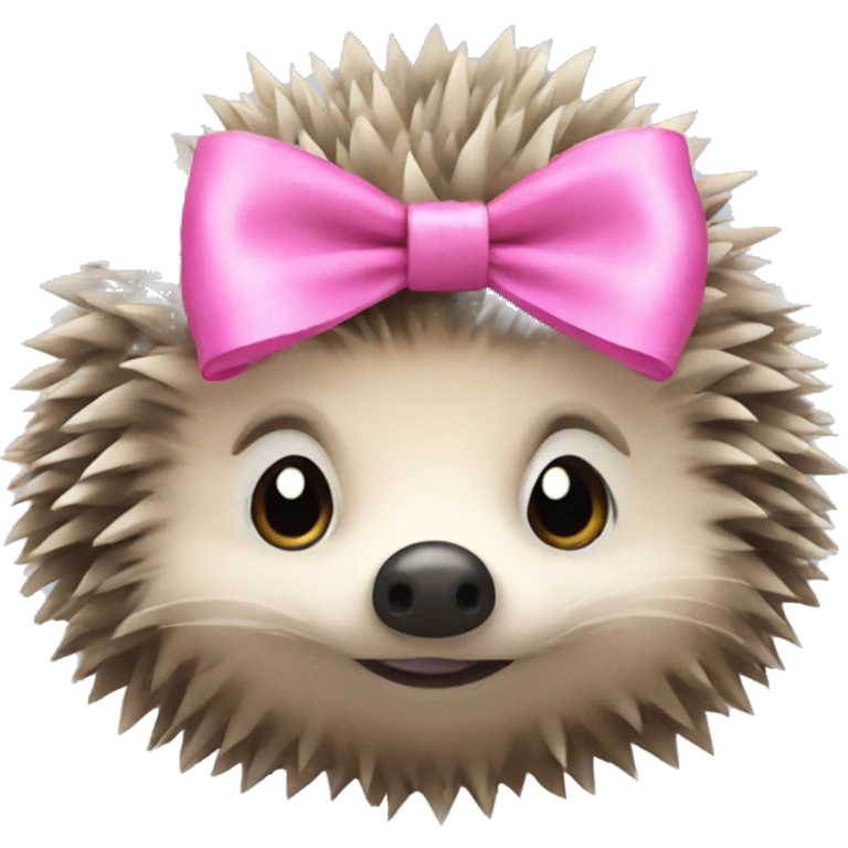 hedgehog with a pink bow emoji
