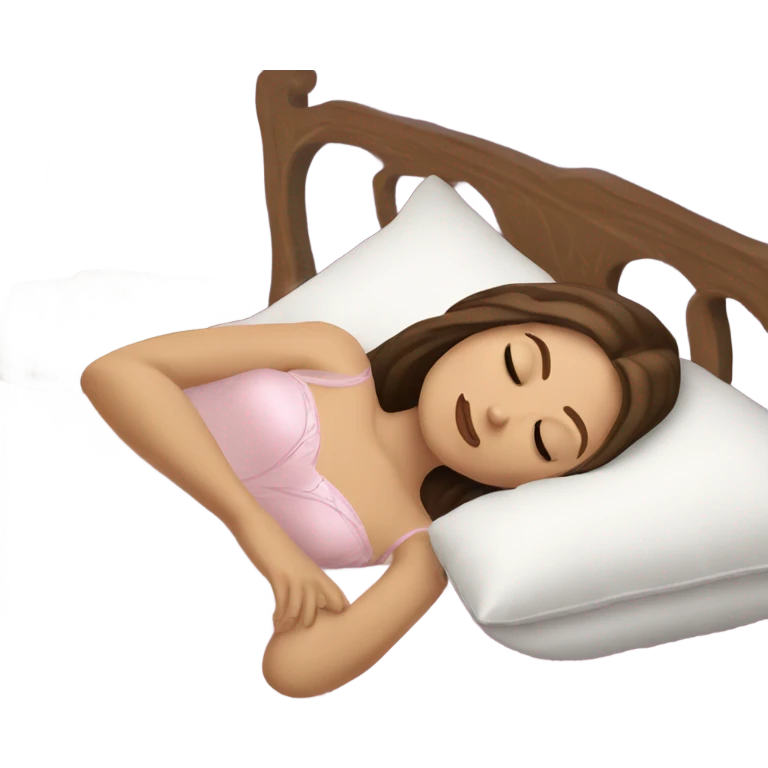 sleeping beauty brunette white girl with a silk pillow emoji