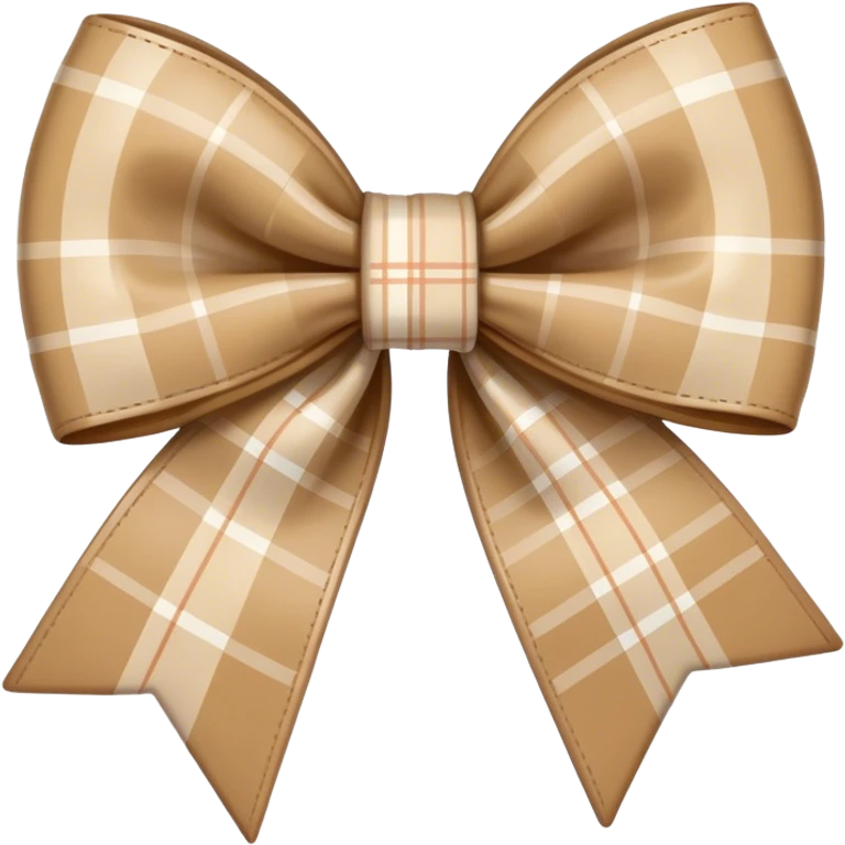beige plaid bow emoji