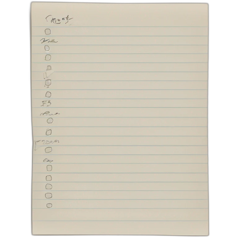 simple paper list with hand written notes emoji