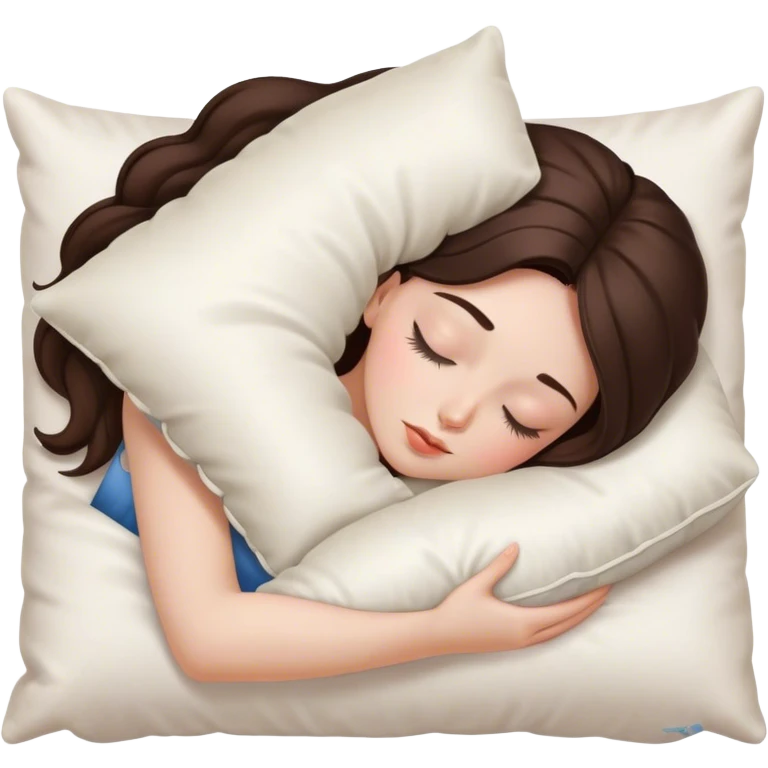 sleeping beauty brunette white girl with a silk pillow emoji