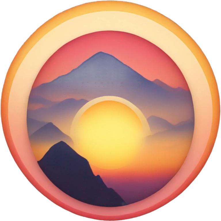 Heart in the shape of a sunrise Heart in the shape of a sunrise emoji