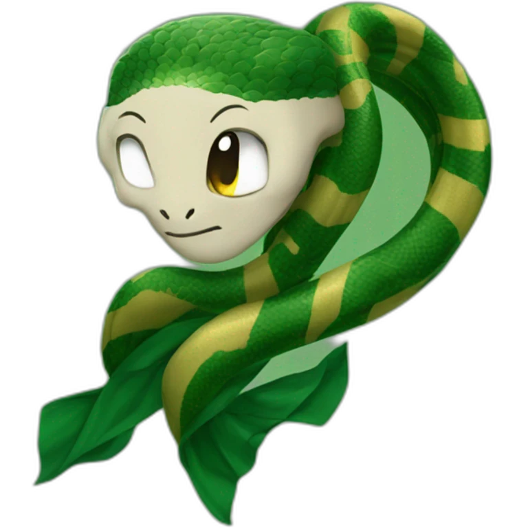 snake wearing a slytherin scarf hogwarts emoji