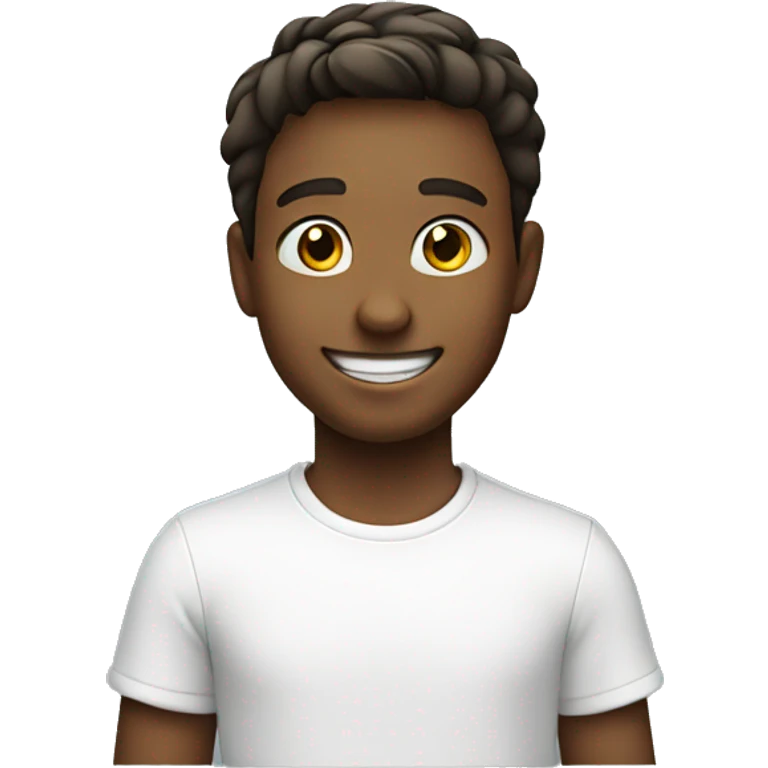 smiling boy in white shirt emoji