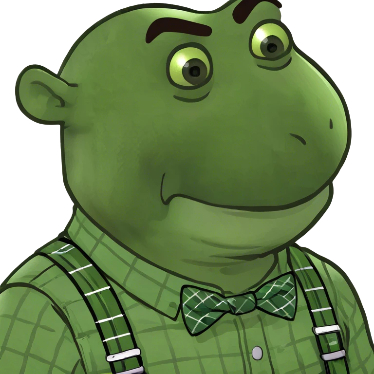 Shrek biting his lip emoji