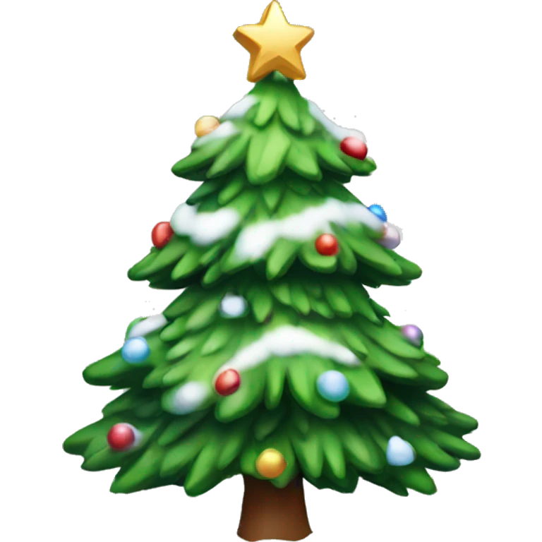 christmas tree with snow emoji