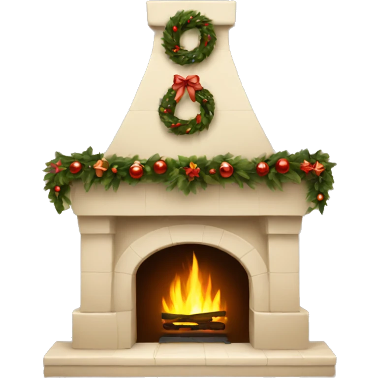 Christmas fireplace beige emoji