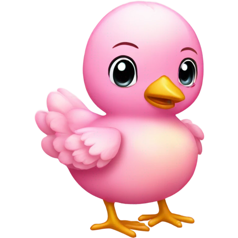 Rose pink baby chick with glitter  emoji