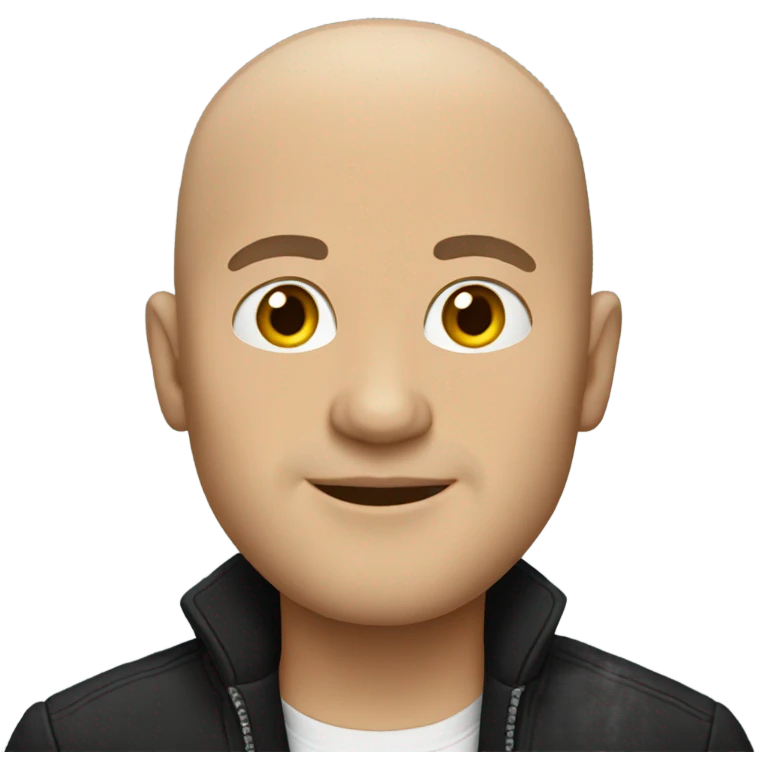 bald male in black jacket emoji