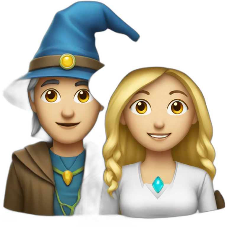 computer wizard male and female emoji