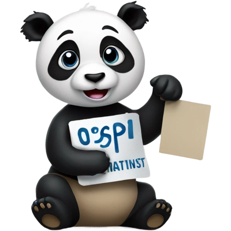panda holding a sign that says osp emoji