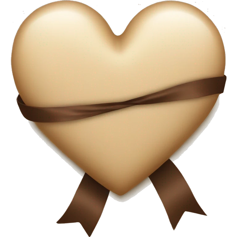 Beige heart with a brown ribbon.  Sources  emoji