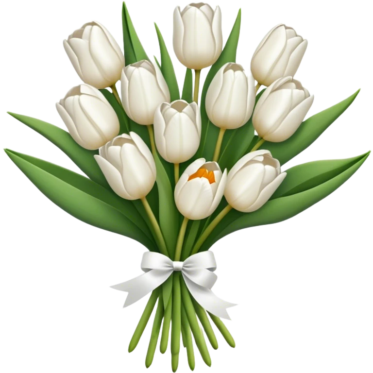 white tulip bouquet  emoji