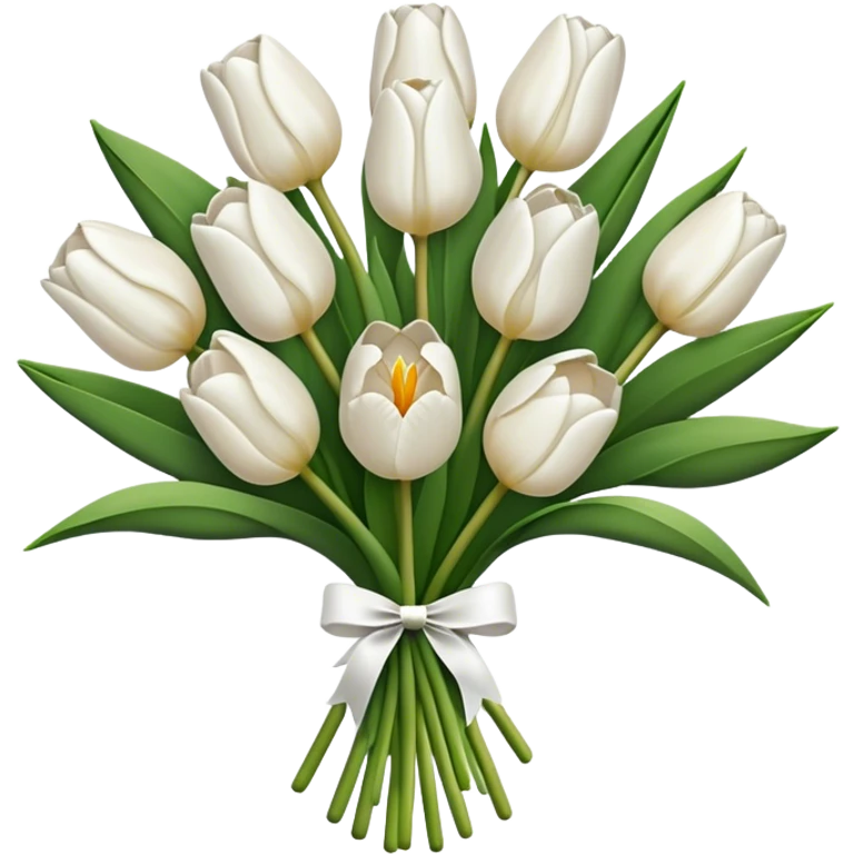 white tulip bouquet  emoji