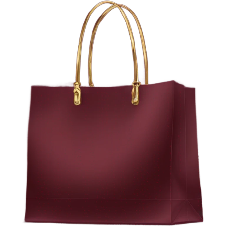 luxury shopping bag in burgundy colour emoji