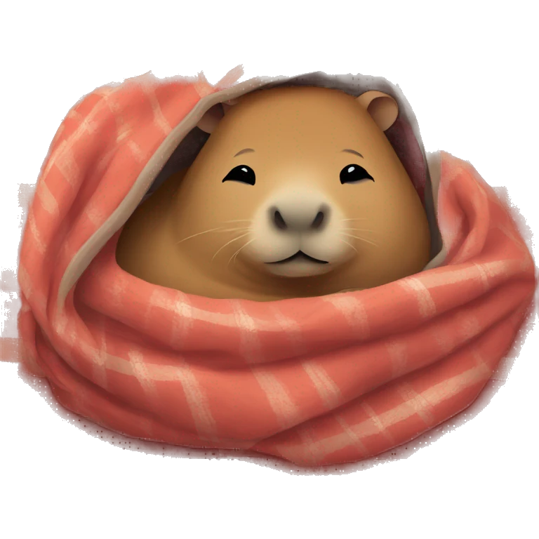 capybara sleeping cozy in blanket  emoji