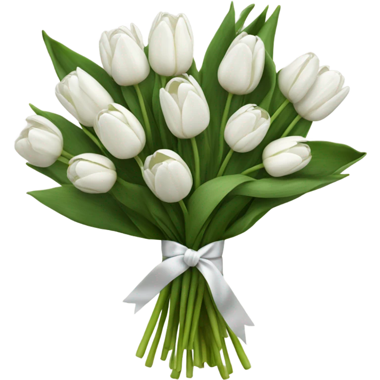 white tulip bouquet  emoji