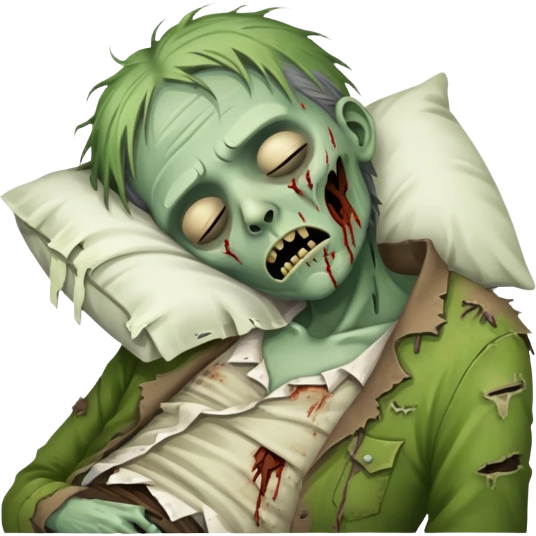 sleeping zombie with zzz emoji